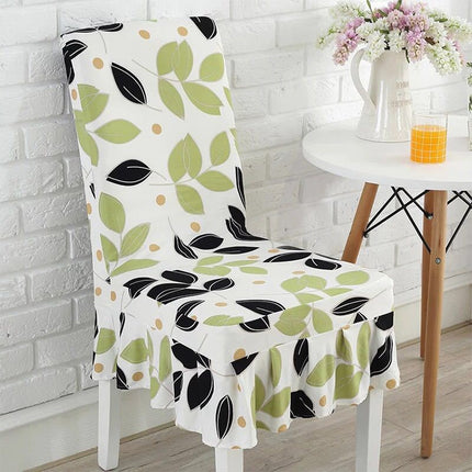 Home Stretch Printed One-piece Dining Table Chair Cover(Cardamom)-garmade.com