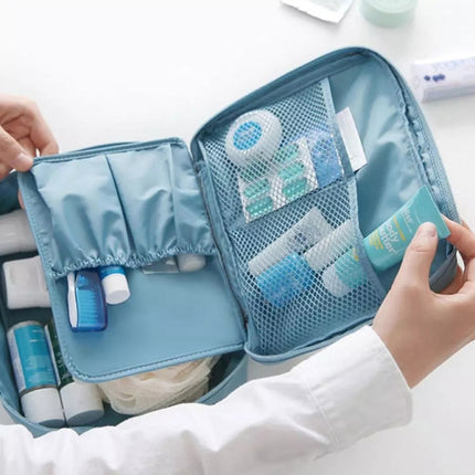 Convenient Travel Cosmetic Makeup Toiletry Case Wash Organizer Storage Pouch Bag(Sky blue)-garmade.com