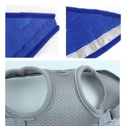 Adjustable Polyester Mesh Reflective Vest Lead Leash for Pet Dog, Size:M(Blue)-garmade.com