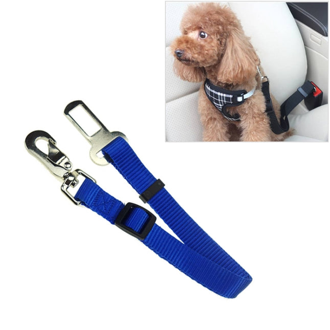 2 PCS Nylon Harness Leash Clip Pet Dog Car Seat Belt Security Belt(Blue)-garmade.com