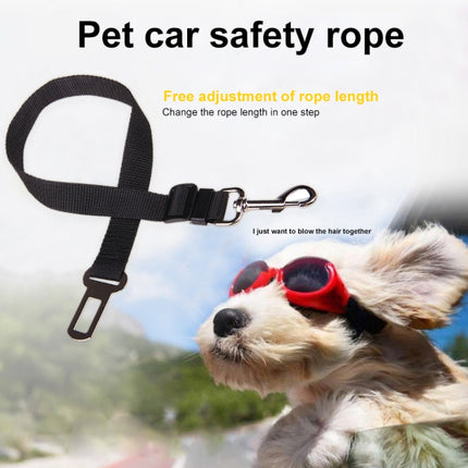 2 PCS Nylon Harness Leash Clip Pet Dog Car Seat Belt Security Belt(Red)-garmade.com