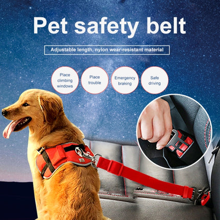 2 PCS Nylon Harness Leash Clip Pet Dog Car Seat Belt Security Belt(Red)-garmade.com