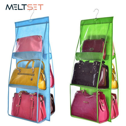 Portable Home Multi-layer Transparent Mesh Bag Hanging Storage Bag(green)-garmade.com