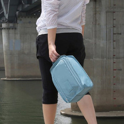 Waterproof Shoes Bag Pouch Storage Travel Bag Portable Shoes Organizer(Light Blue)-garmade.com