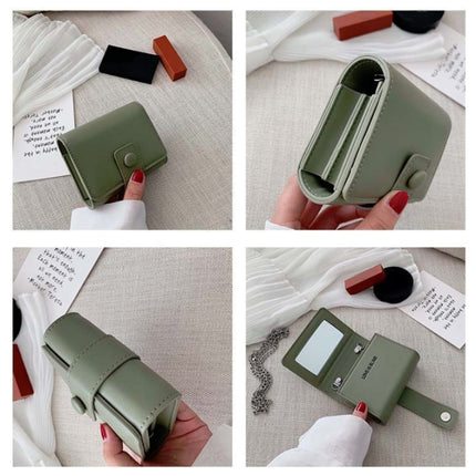 PU Leather Lipstick Bag Shoulder Messenger Travel Mini Carry-on Cosmetic Bag(Yellow)-garmade.com