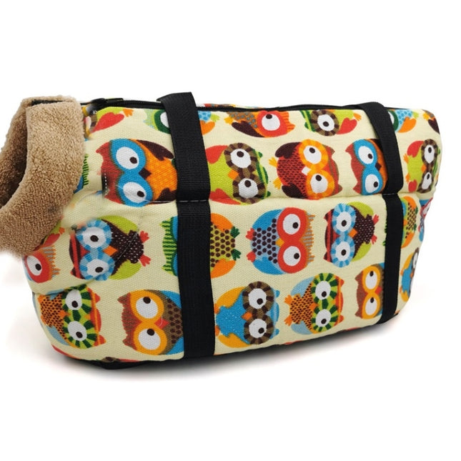 Retro Pet Carrying Bag Comfortable & Breathable Backpack For Cats And Dogs, Size:S 45x21x22cm(Owl Velveted)-garmade.com