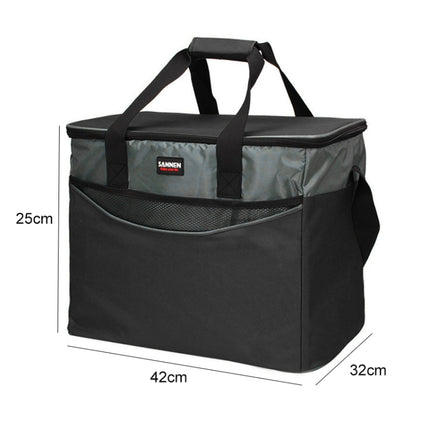 34L Large Oxford Thermal Insulation Package Picnic Portable Container Bags the Plant Package Food Insulated Bag Cooler Bags(Black)-garmade.com