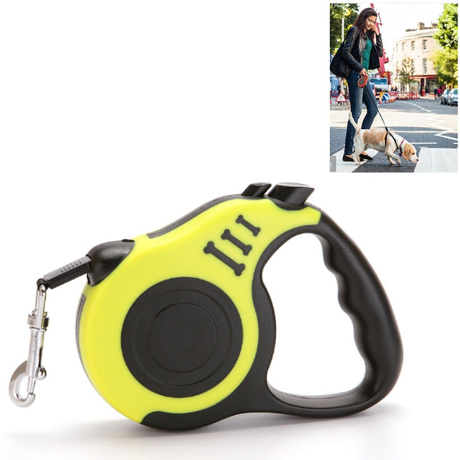 Retractable Dog Leash Automatic Flexible Dog Puppy Cat Traction Rope Belt Dog Leash for Small Medium Dogs Pet Products, Size:3m(Yellow)-garmade.com