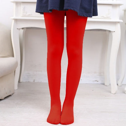Spring Summer Autumn Solid Color Pantyhose Ballet Dance Tights for Kids, Size:L (Grand Red)-garmade.com