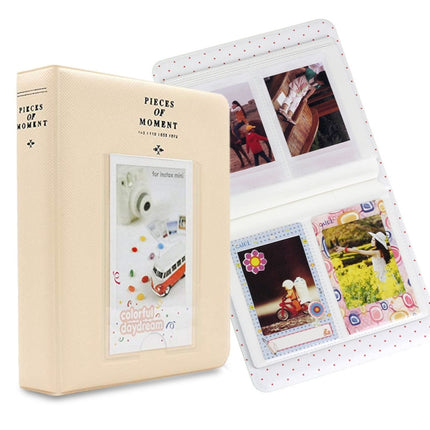 64 Pockets Name Card Pieces for Fujifilm Instax Mini 8 /7s /70 /25 /50s /90(Beige)-garmade.com