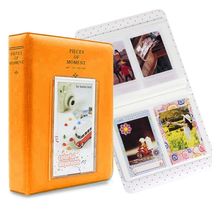 64 Pockets Name Card Pieces for Fujifilm Instax Mini 8 /7s /70 /25 /50s /90(Orange)-garmade.com