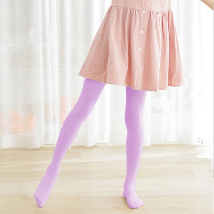 Spring Summer Baby Stockings Ballet Dance Socks Siamese Children Pantyhose High Elastic Training Girls Bottoming Socks, Color:light purple(M(96-110cm）)-garmade.com