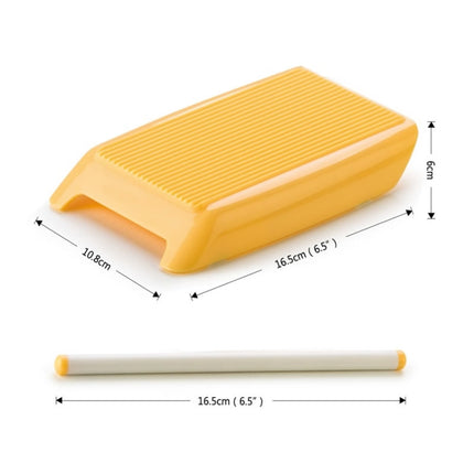 2 PCS Plastic Pasta Macaroni Board Spaghetti Maker Rolling Pin Mold Kitchen Tool(Yellow)-garmade.com