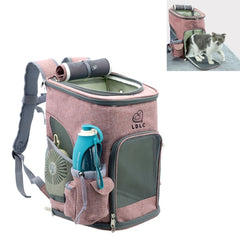 LDLC Pets Going Out Portable Foldable Breathable Backpack, Size:M(Light Pink )-garmade.com