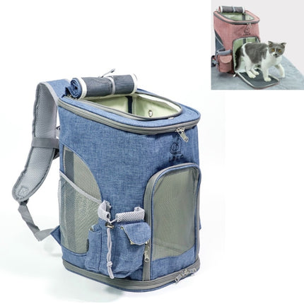 LDLC Pets Going Out Portable Foldable Breathable Backpack, Size:M(Denim Blue )-garmade.com