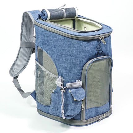 LDLC Pets Going Out Portable Foldable Breathable Backpack, Size:M(Denim Blue )-garmade.com