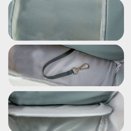 TAILUP Pets Carry Out Shoulder Bag Convenient Foldable Leather Chest Bag, Specification: S(Jean Blue)-garmade.com