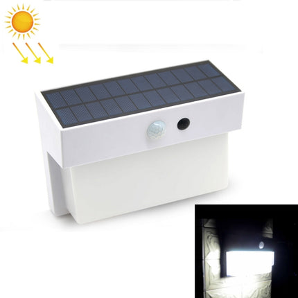 2.5W 50 LEDs Solar Landscape Light Outdoor Courtyard Light Control + Radar Sensing Wall Lamp(White)-garmade.com