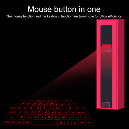 F2 Portable Lipstick Laser Virtual Laser Projection Mouse And Keyboard(Red)-garmade.com