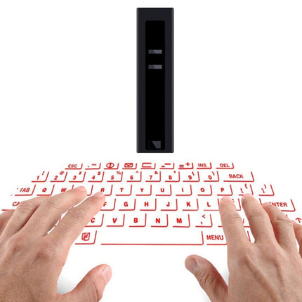 F2 Portable Lipstick Laser Virtual Laser Projection Mouse And Keyboard(Black)-garmade.com