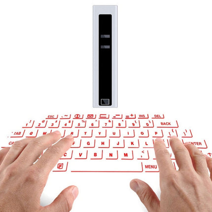F2 Portable Lipstick Laser Virtual Laser Projection Mouse And Keyboard(Silver)-garmade.com