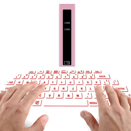 F2 Portable Lipstick Laser Virtual Laser Projection Mouse And Keyboard(Rose Gold)-garmade.com