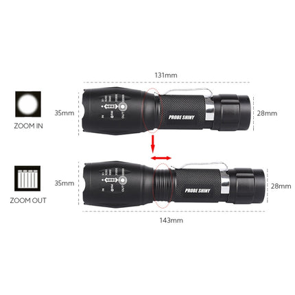 T02 Pen Clip Mini Flashlight T6 Telescopic Zoom Led Flashlight Outdoor Waterproof Long Shot Glare Flashlight-garmade.com