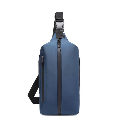 Ozuko 9292S Outdoor Men Chest Bag Sports Waterproof Shoulder Messenger Bag with External USB Charging Port(Royal Blue)-garmade.com