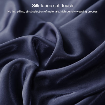 Home Ice Silk Simulation Silk Four-Piece Pillowcase Flat Sheet Fitted Sheet Set, Size:US-Full/UK-D:138x190x35cm(Black)-garmade.com