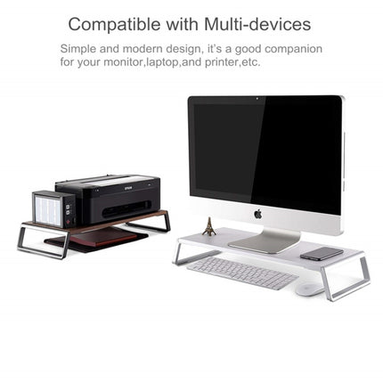 Monitor Stand Riser with Metal Feet for iMac MacBook LCD Display Printer, Lapdesk Tabletop Organizer Sturdy Platform Save Space(Brown)-garmade.com
