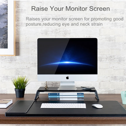Monitor Stand Riser with Metal Feet for iMac MacBook LCD Display Printer, Lapdesk Tabletop Organizer Sturdy Platform Save Space(Brown)-garmade.com