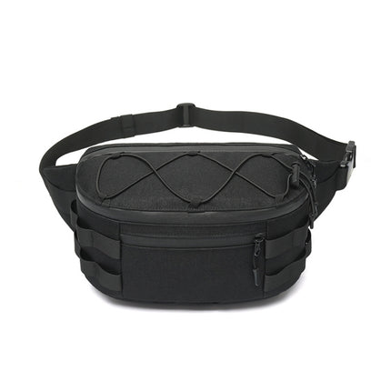 Ozuko 9340 Men Waist Bag Multifunctional Chest Bag Sports Waterproof Shoulder Messenger Bag(Black)-garmade.com