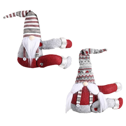 Christmas Decorations Striped Hat Forest Old Man Side Hug Curtain Door Curtain Buckle(Long Beard)-garmade.com