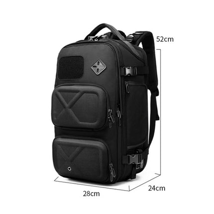 Ozuko 9309 Multifunctional Anti-theft Large Capacity Waterproof Outdoor Travel Backpack with External USB Charging Port, Size: L(Gray)-garmade.com