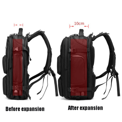 Ozuko 9309 Multifunctional Anti-theft Large Capacity Waterproof Outdoor Travel Backpack with External USB Charging Port, Size: L(Gray)-garmade.com