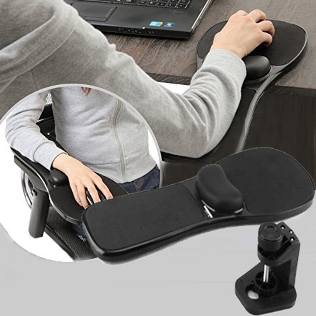Rotation Computer Desktop Laptop Mouse Tray Elbow Pad Wrist Rest Plate Support Install on Desk and Chair-garmade.com