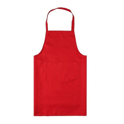 2PCS Kitchen Chef Aprons Cooking Baking Apron With Pockets(Red)-garmade.com
