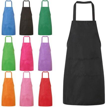 2PCS Kitchen Chef Aprons Cooking Baking Apron With Pockets(Rose Red)-garmade.com