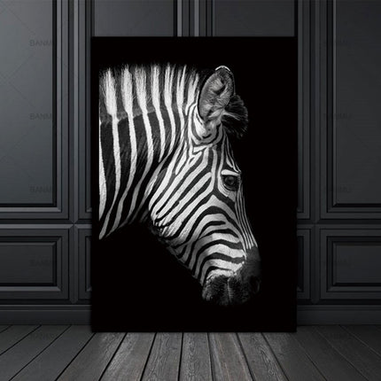 Simple Black and White Animal Decoration Painting Study Living Room Sofa Background Wall Painting Without Frame, Size:21X30cm(Giraffe)-garmade.com