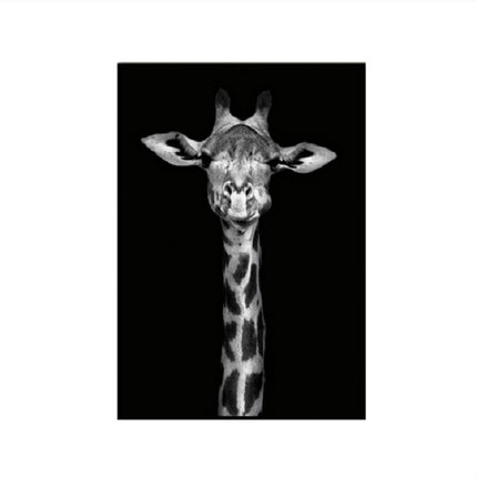 Simple Black and White Animal Decoration Painting Study Living Room Sofa Background Wall Painting Without Frame, Size:30X40cm(Giraffe)-garmade.com