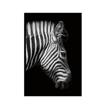 Simple Black and White Animal Decoration Painting Study Living Room Sofa Background Wall Painting Without Frame, Size:30X40cm(Zebra Head)-garmade.com