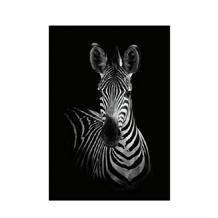 Simple Black and White Animal Decoration Painting Study Living Room Sofa Background Wall Painting Without Frame, Size:30X40cm(Zebra)-garmade.com