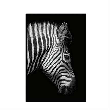 Simple Black and White Animal Decoration Painting Study Living Room Sofa Background Wall Painting Without Frame, Size:40X50cm(Zebra Head)-garmade.com