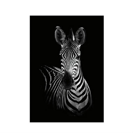 Simple Black and White Animal Decoration Painting Study Living Room Sofa Background Wall Painting Without Frame, Size:40X60cm(Zebra)-garmade.com