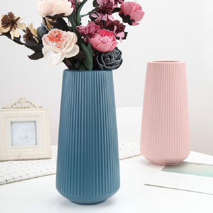Simple Plastic Vase Dry and Wet Flower Arrangement Container(Pink)-garmade.com