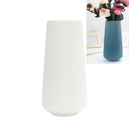 Simple Plastic Vase Dry and Wet Flower Arrangement Container(Milk White)-garmade.com