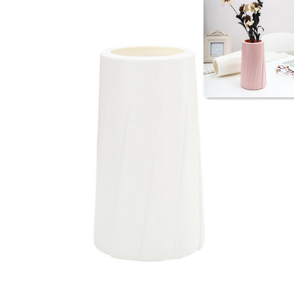 Modern Simple Plastic Vase Creative Decoration Table Decoration(Milk White)-garmade.com