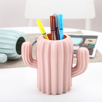 Cactus Shape Vase Creative Home Furnishings Interior Decorations Desktop Pen Holder(Pink)-garmade.com