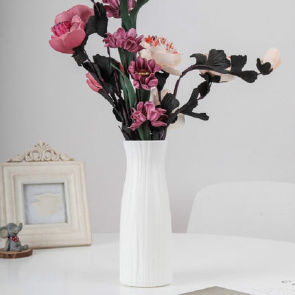 Creative Plastic Vase Dry and Wet Flower Arrangement Home Decoration Desktop Decoration(Milk White)-garmade.com