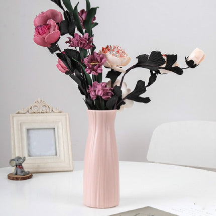 Creative Plastic Vase Dry and Wet Flower Arrangement Home Decoration Desktop Decoration(Pink)-garmade.com